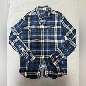 American Eagle Outfitters Navy and White Plaid Shirt